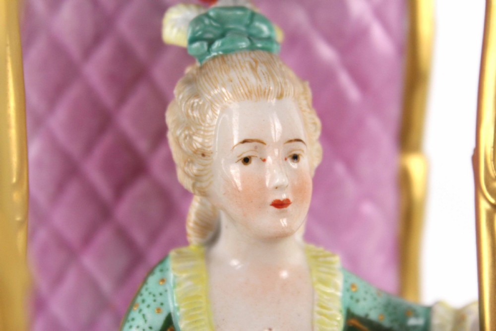 A Finely Detailed Late 19th C. Continental Porcelain Sedan Chair Figure Group View X