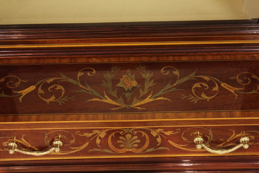 The Quality Late Victorian Mahogany Inlaid Display Cabinet View V