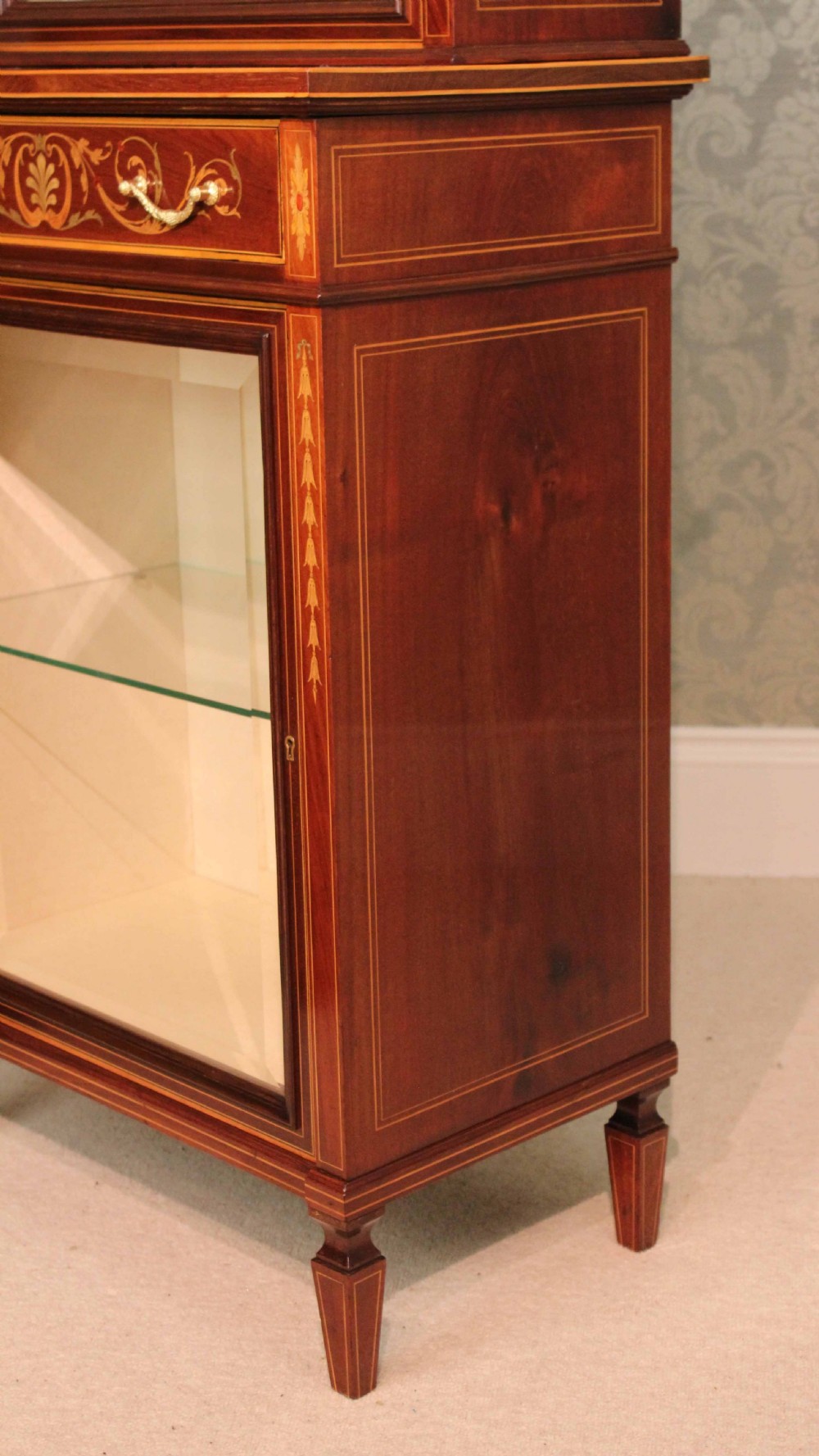 The Quality Late Victorian Mahogany Inlaid Display Cabinet View XI