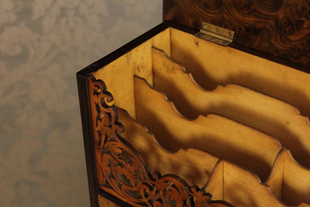 A Fine Burr Walnut Victorian Piano top 