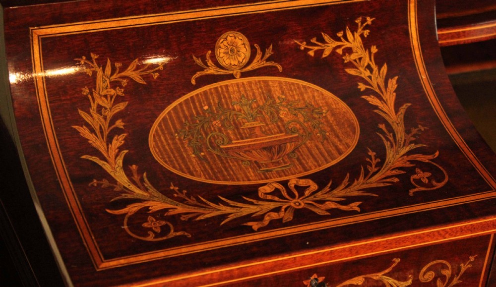 An Outstanding Late Victorian Mahogany Inlaid Carleton House Style Desk by Edwards & Roberts View IV