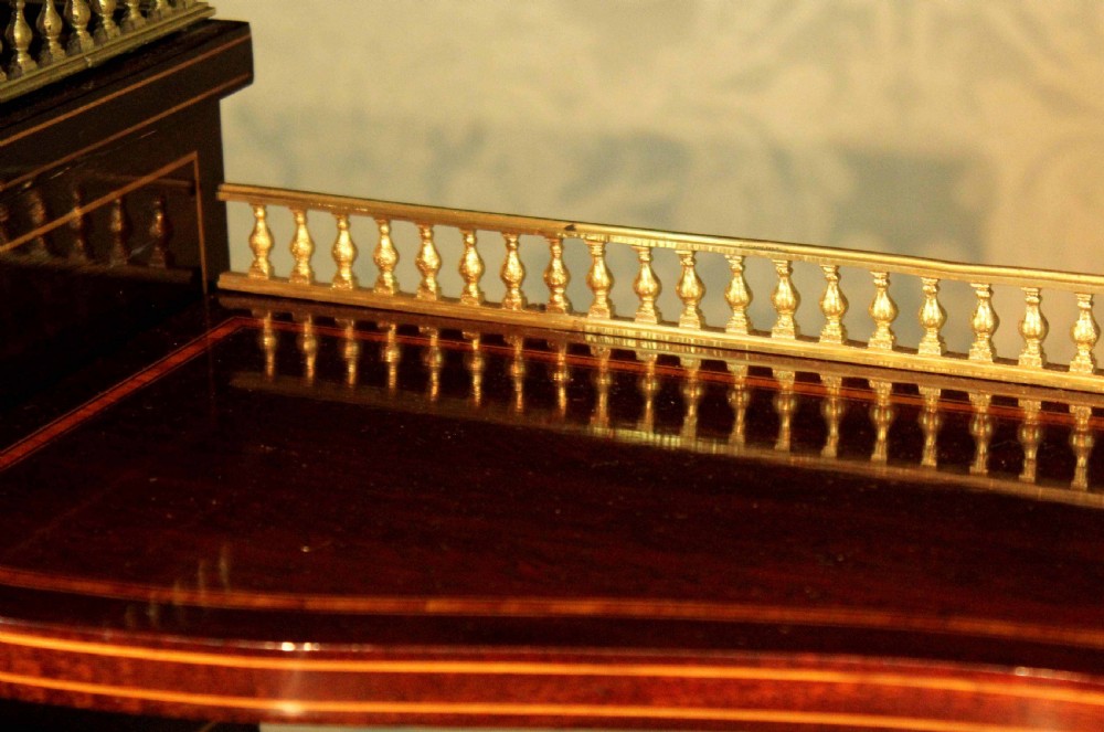 An Outstanding Late Victorian Mahogany Inlaid Carleton House Style Desk by Edwards & Roberts View IX