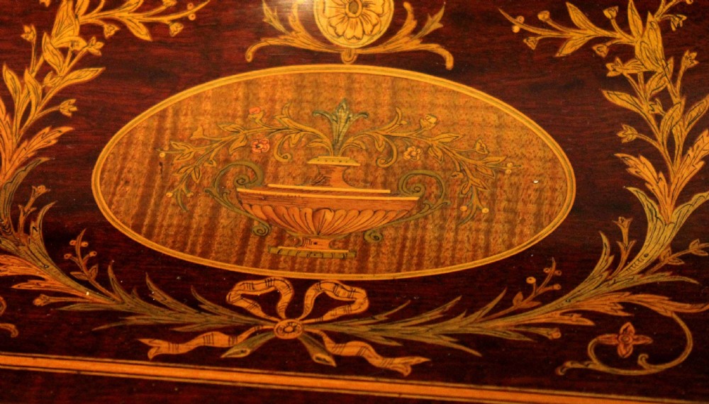 An Outstanding Late Victorian Mahogany Inlaid Carleton House Style Desk by Edwards & Roberts View X