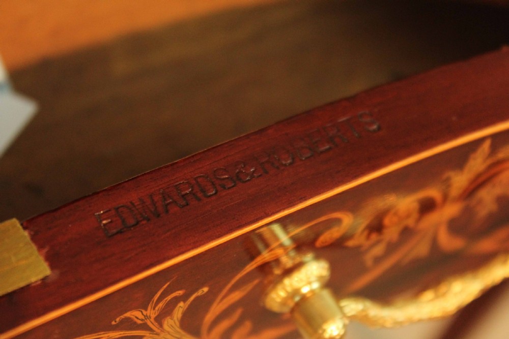 An Outstanding Late Victorian Mahogany Inlaid Carleton House Style Desk by Edwards & Roberts View XI