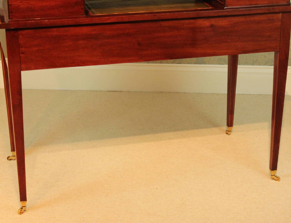An Outstanding Late Victorian Mahogany Inlaid Carleton House Style Desk by Edwards & Roberts View XVI