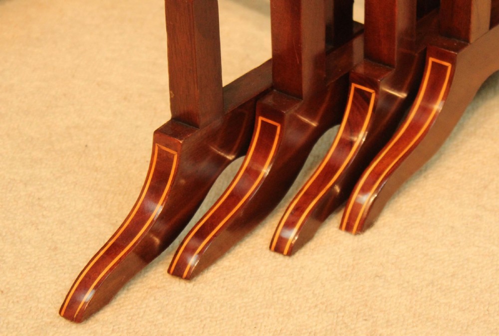 An Equisite Late Victorian Mahogany Inlaid Quartetto Nest of Tables View IV