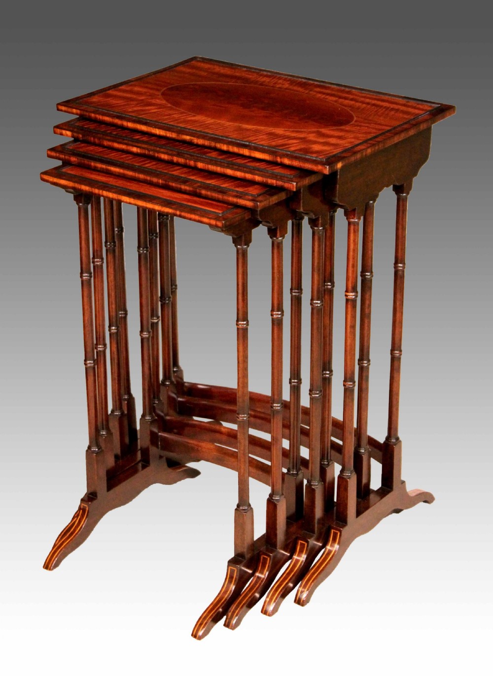 The Quality Late Victorian Mahogany Inlaid Quarteto Tables