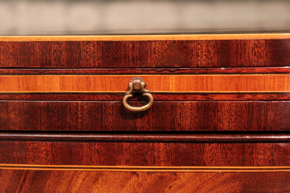 The Quality Edwardian Mahogany inlaid bow fronted chest View III