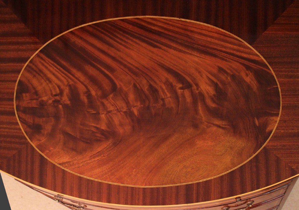 The Quality Edwardian Mahogany inlaid bow fronted chest View IV