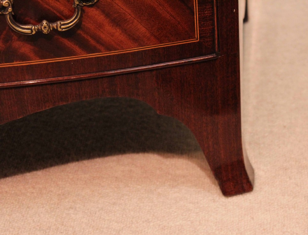 The Quality Edwardian Mahogany inlaid bow fronted chest View VIII