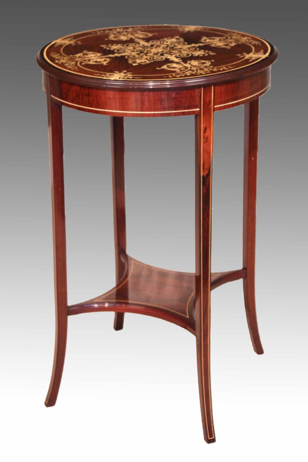 An Edwardian Quality Late Victorian Rosewood Inlaid Table by Collinson & Lock 