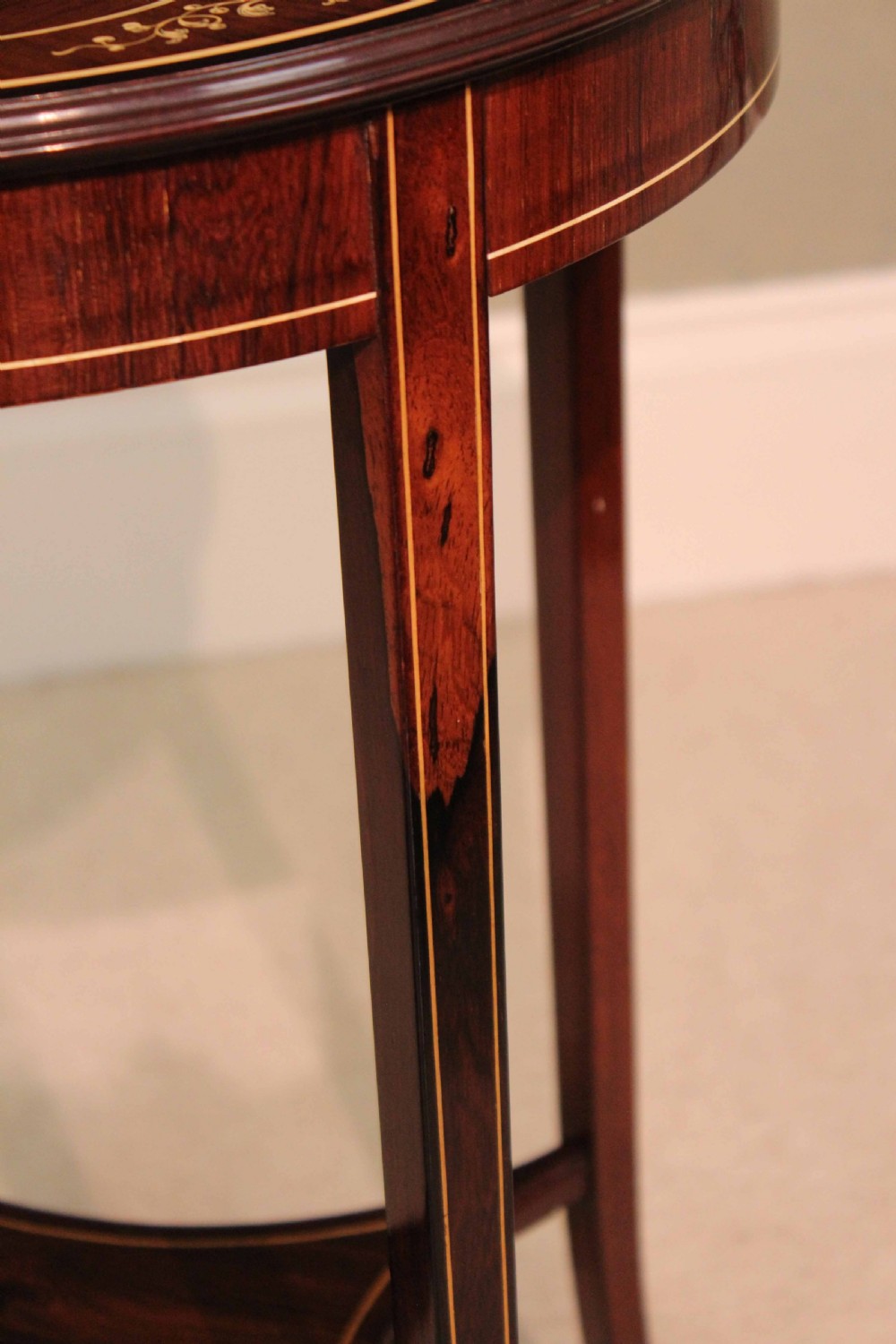An Edwardian Quality Late Victorian Rosewood Inlaid Table by Collinson & Lock  View V