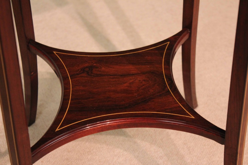 An Edwardian Quality Late Victorian Rosewood Inlaid Table by Collinson & Lock  View VI