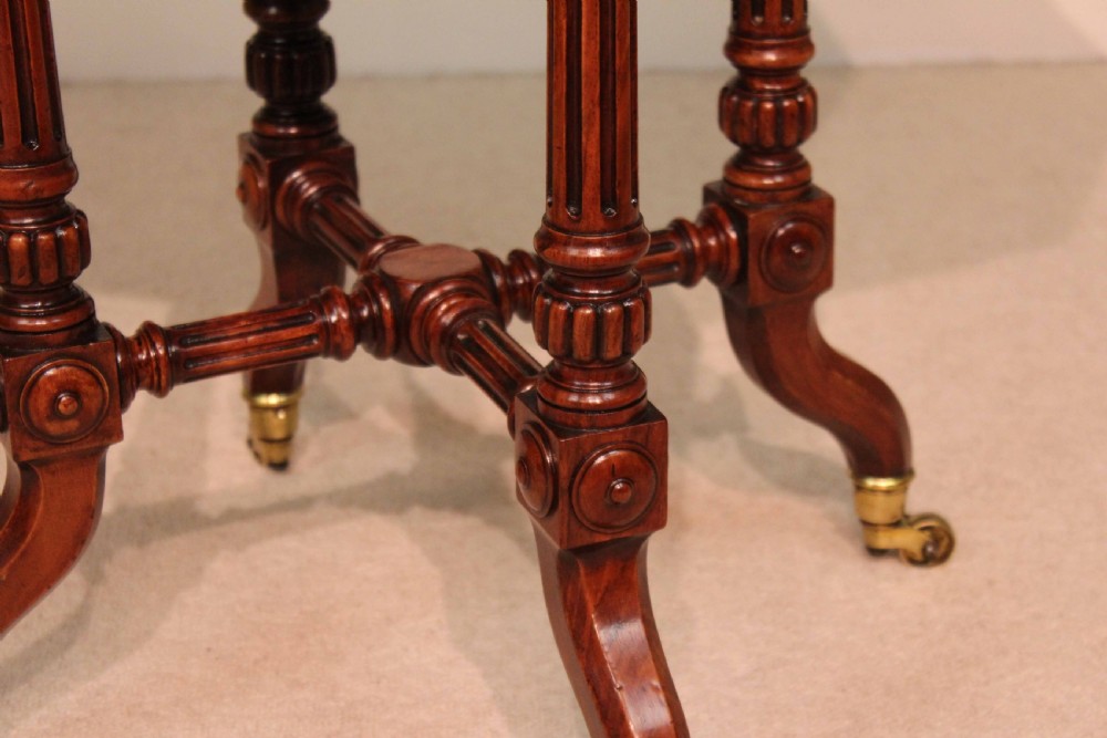 A Fine Quality Victorian Burr-Walnut Inlaid Octagonal Table View III