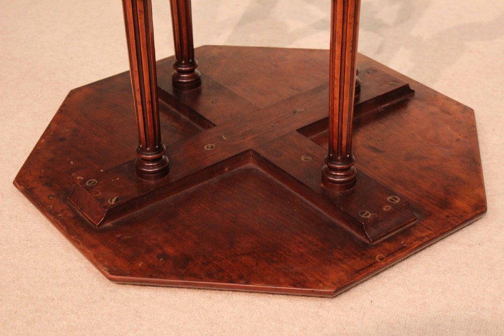 A Fine Quality Victorian Burr-Walnut Inlaid Octagonal Table View IX