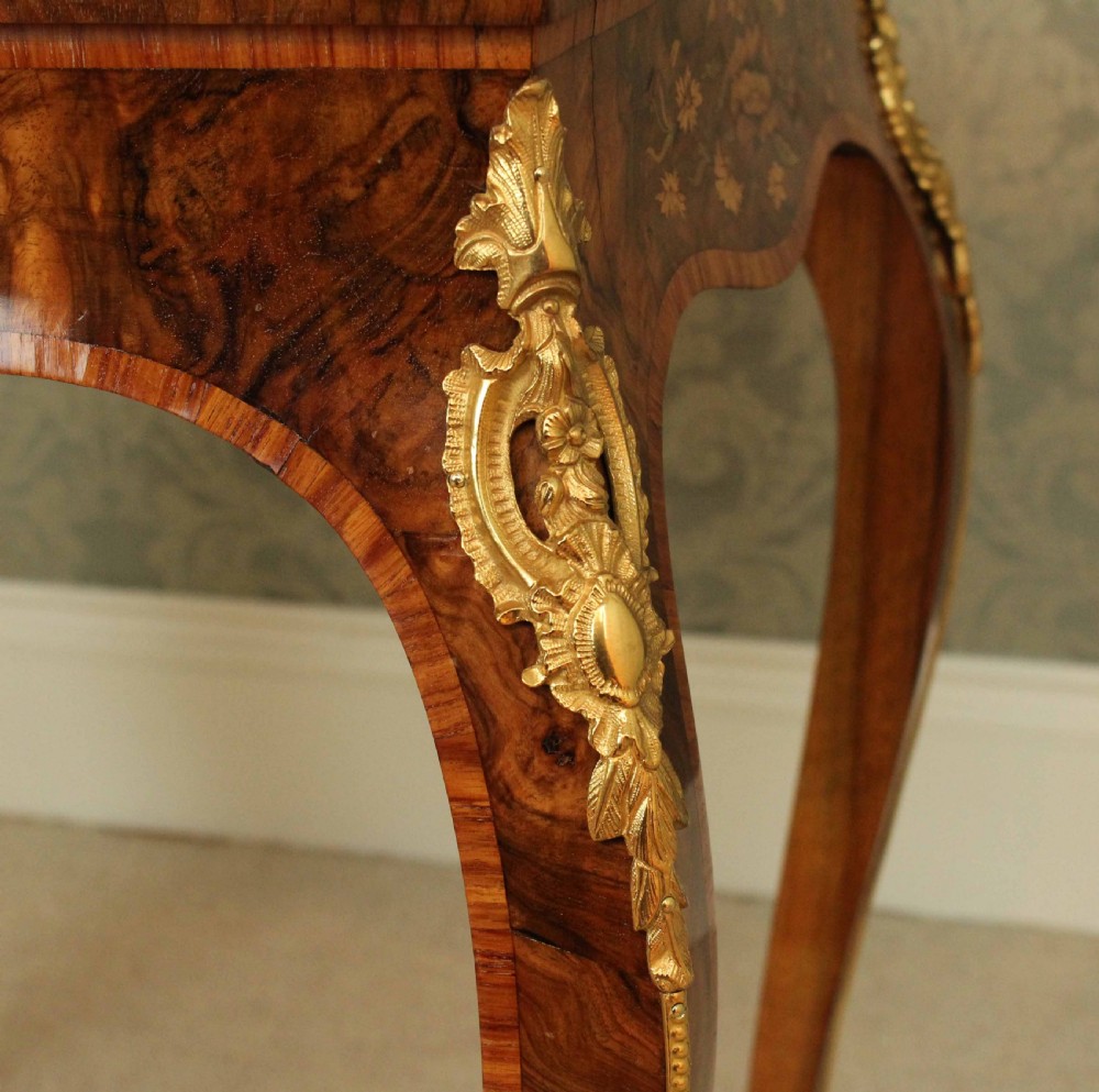 An Exceptional Victorian Burr Walnut Inlaid and Ormolu Mounted Jardinière View IV