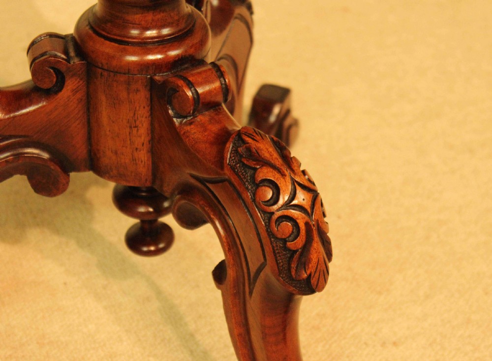 A Fine Quality Victorian Burr-Walnut Inlaid Oval Tripod Table View IV