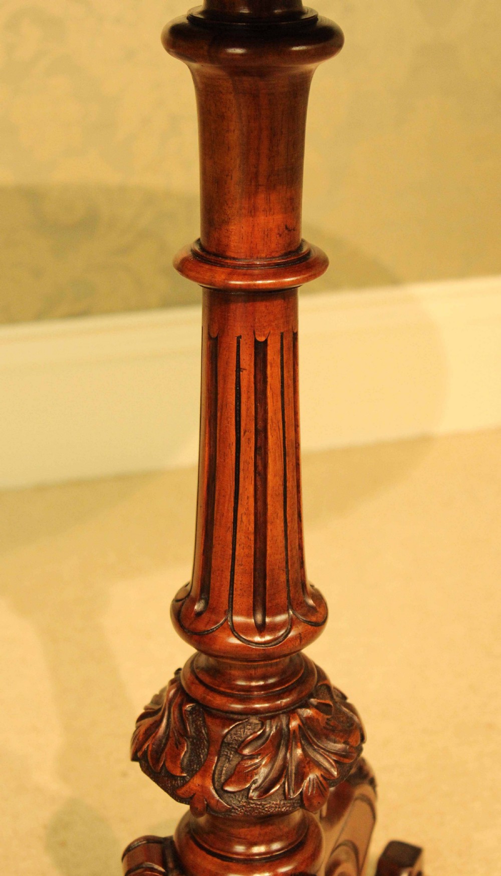 A Fine Quality Victorian Burr-Walnut Inlaid Oval Tripod Table View V