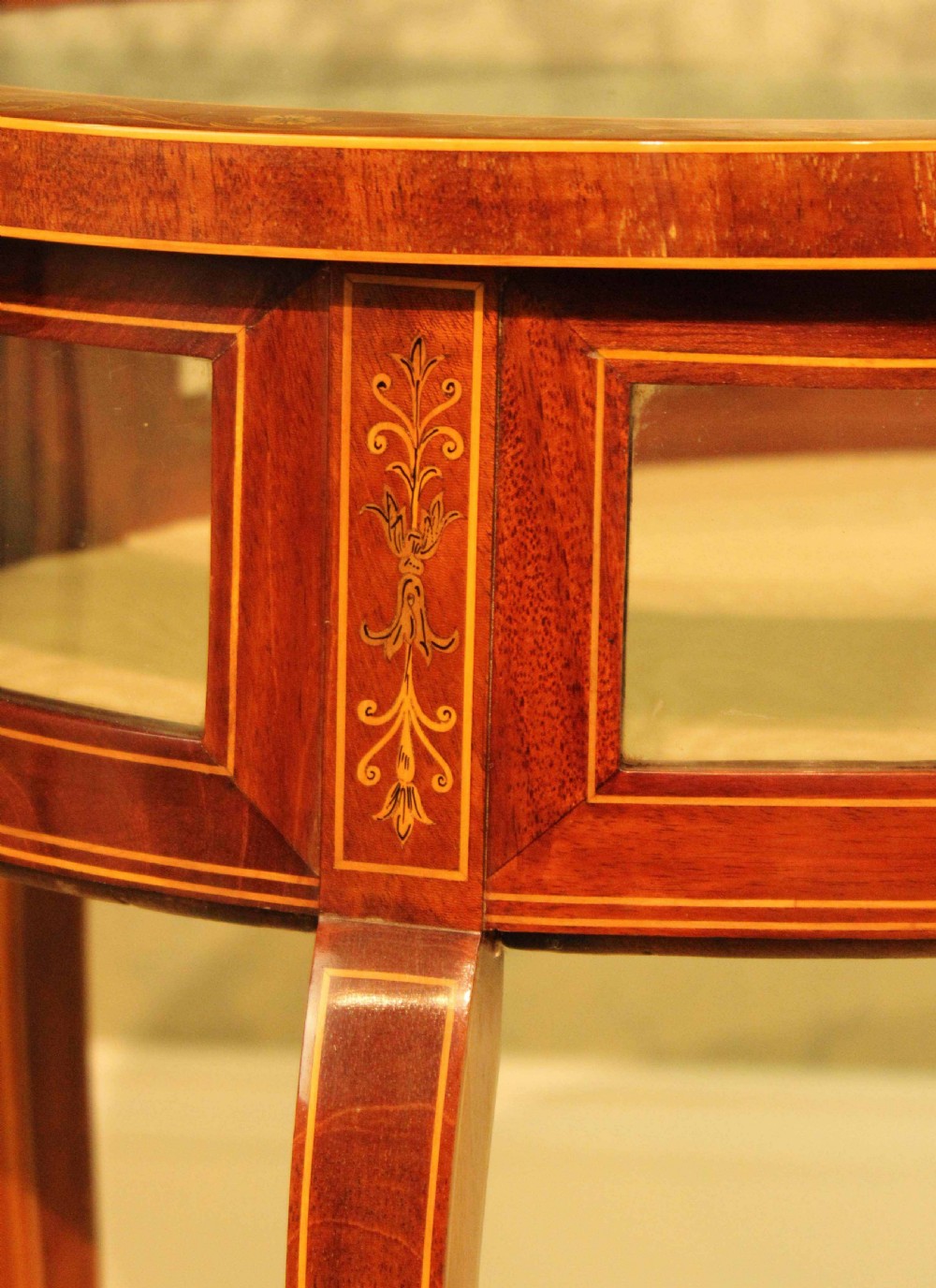 An Exceptional Edwardian Mahogany Inlaid Oval Bijouterie Table View III