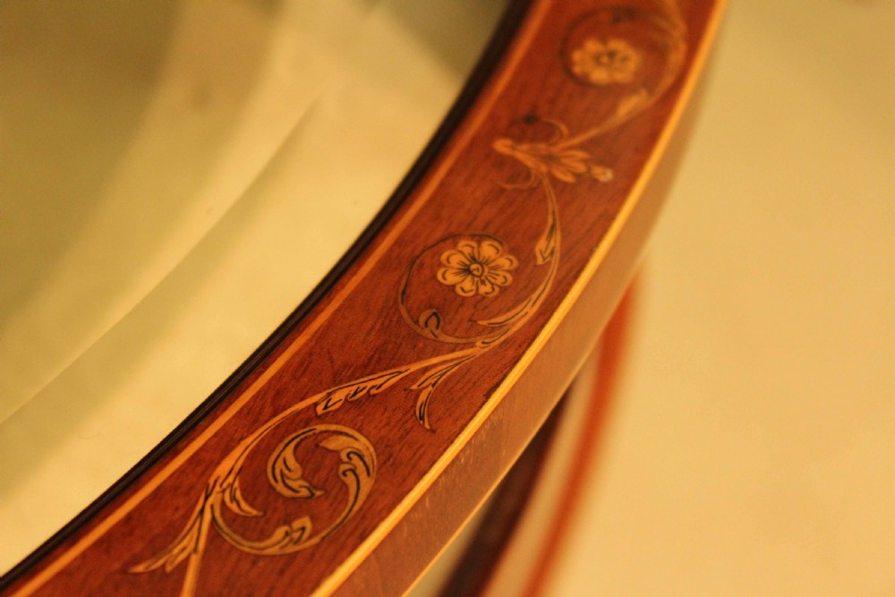An Exceptional Edwardian Mahogany Inlaid Oval Bijouterie Table View VII