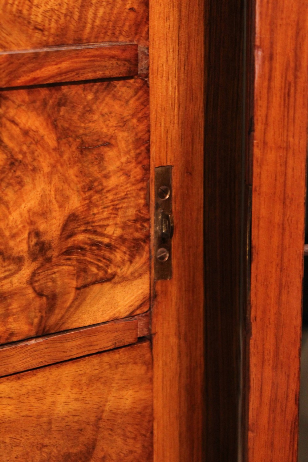 A Fine Quality Victorian Figured Burr Walnut Secretaire Wellington Chest. View VI