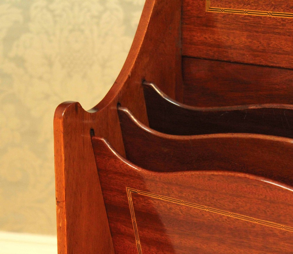 A Quality Edwardian Mahogany Inlaid Magazine Rack View IV