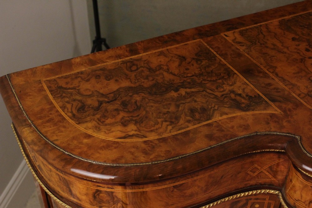 The Exhibition Quality Victorian Burr-Walnut Inlaid and Ormolu Credenza View VIII