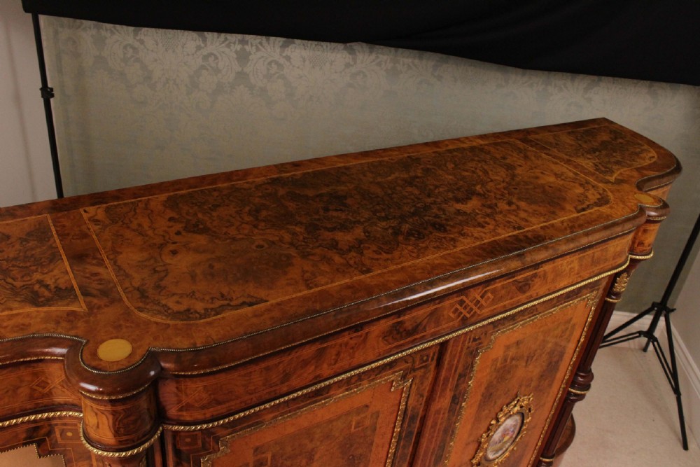 The Exhibition Quality Victorian Burr-Walnut Inlaid and Ormolu Credenza View IX