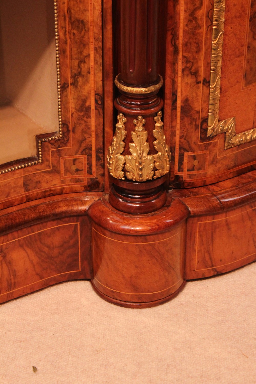The Exhibition Quality Victorian Burr-Walnut Inlaid and Ormolu Credenza View XII