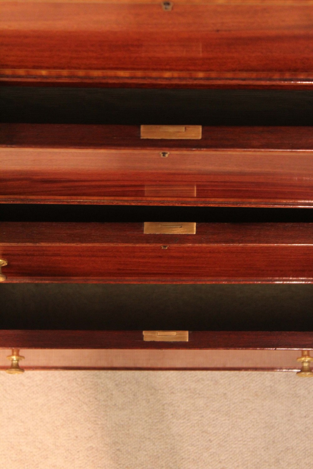 A Superb Edwardian Mahogany Inlaid Pedestal Chest Of Drawers View III
