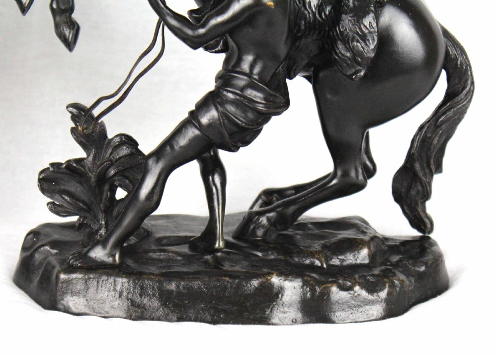A fine pair of 19th Century Bronze Marley horses with figures. View IV