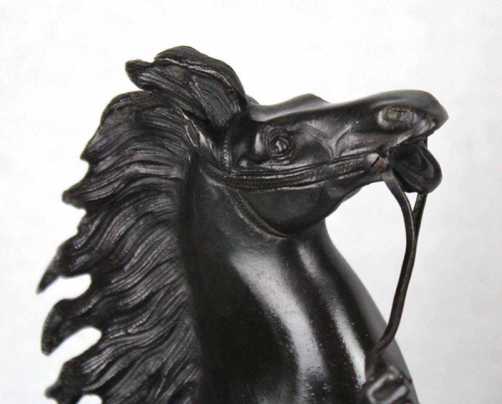 A fine pair of 19th Century Bronze Marley horses with figures. View V