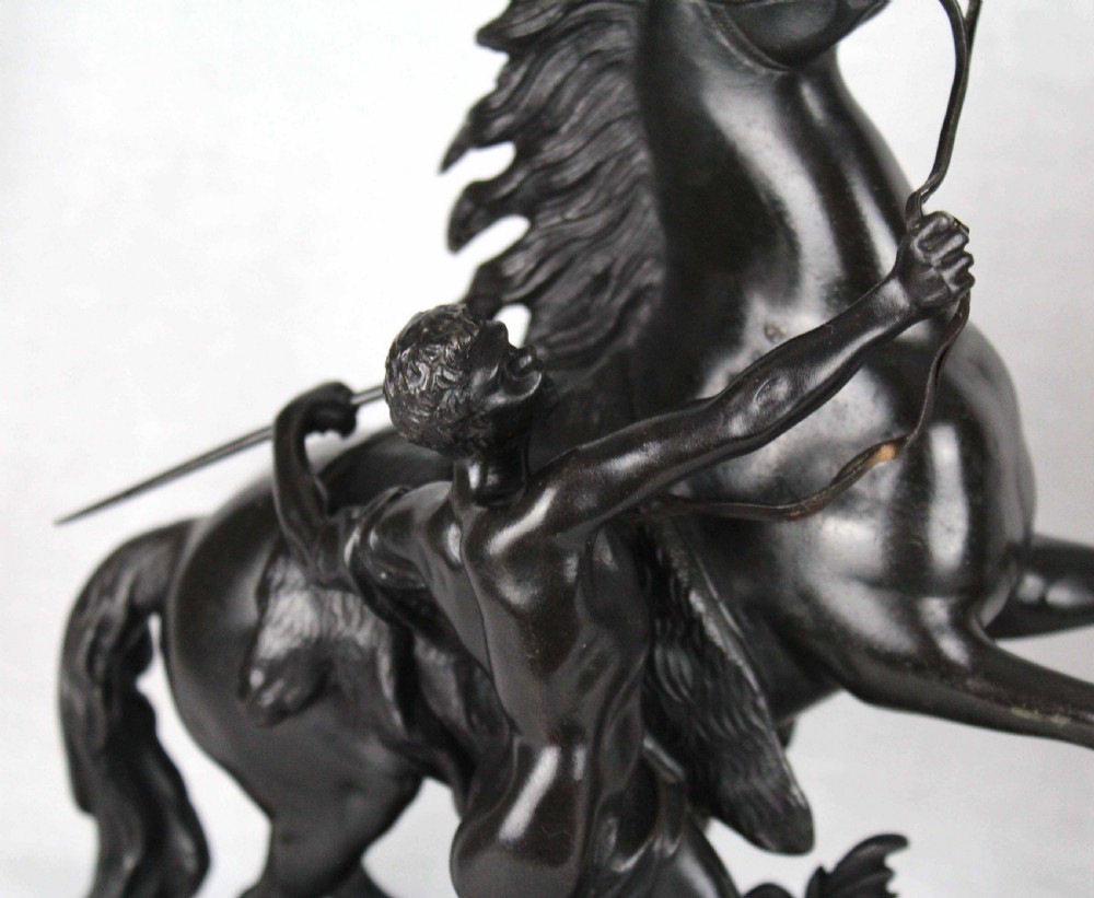 A fine pair of 19th Century Bronze Marley horses with figures. View VI