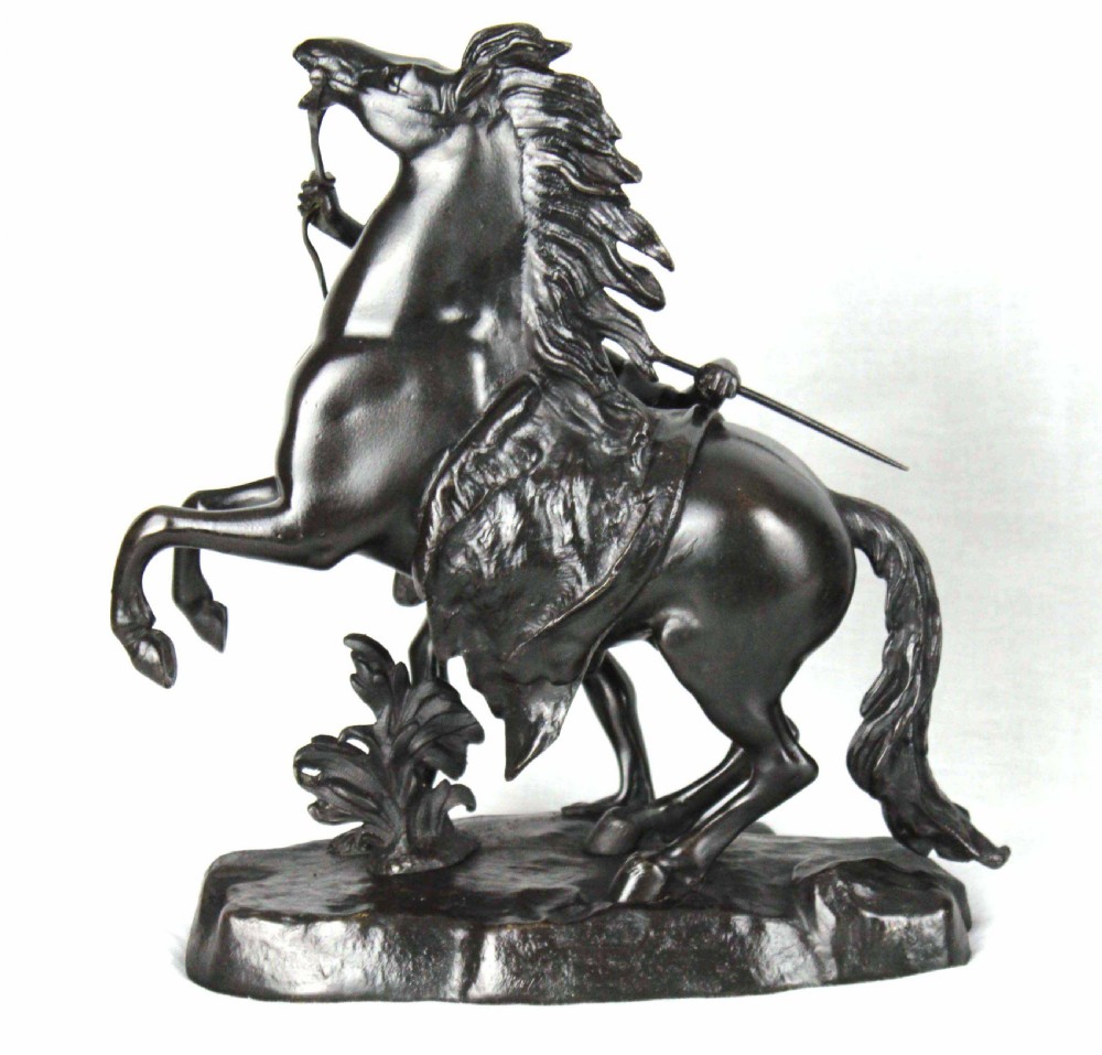 A fine pair of 19th Century Bronze Marley horses with figures. View IX