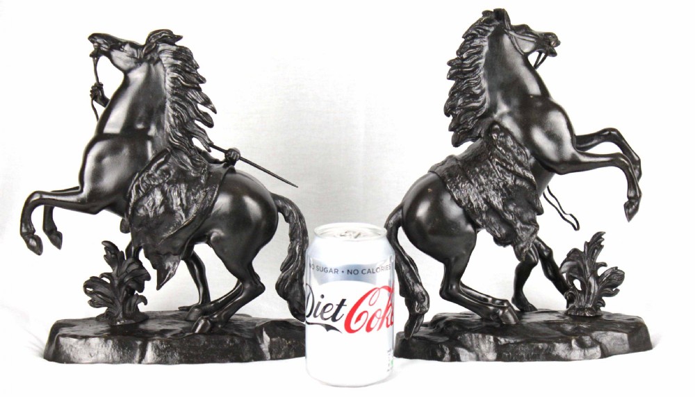 A fine pair of 19th Century Bronze Marley horses with figures. View X