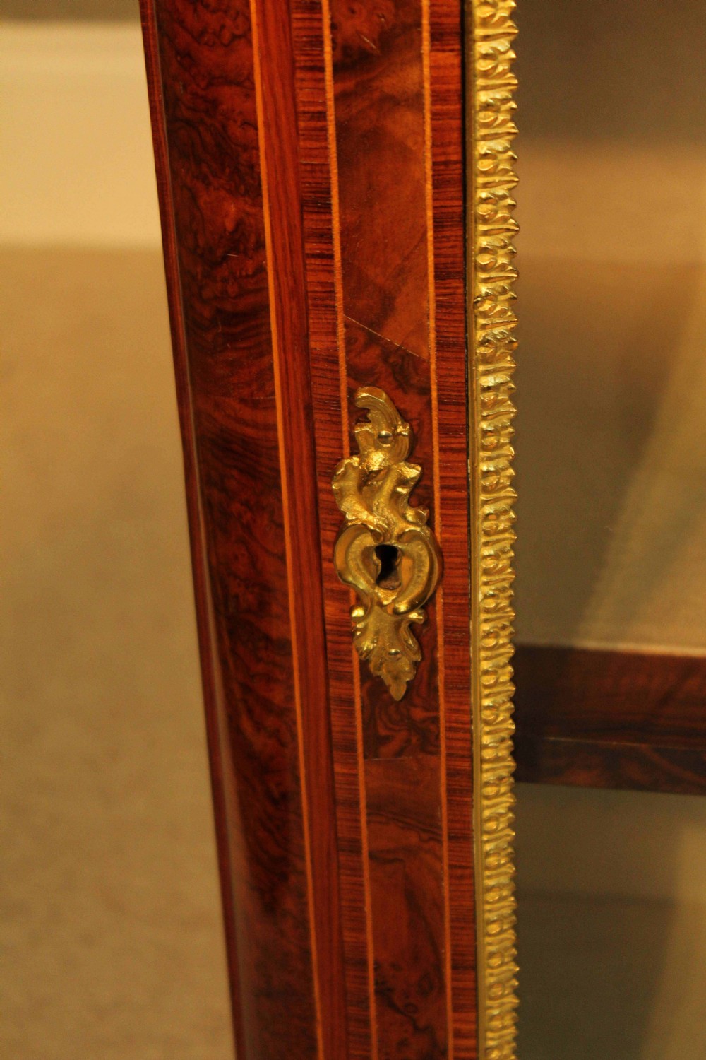 A Pair of Lovely Exhibition Quality Victorian Burr Walnut inlaid Pier Cabinets by Wilkinson & Sons. View VIII