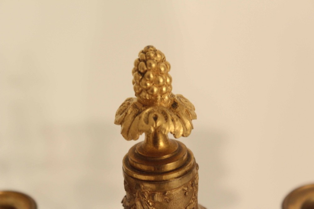 A Pair Of Late 19th Century Gilt Ormolu Three Branched Candelabra. View IV