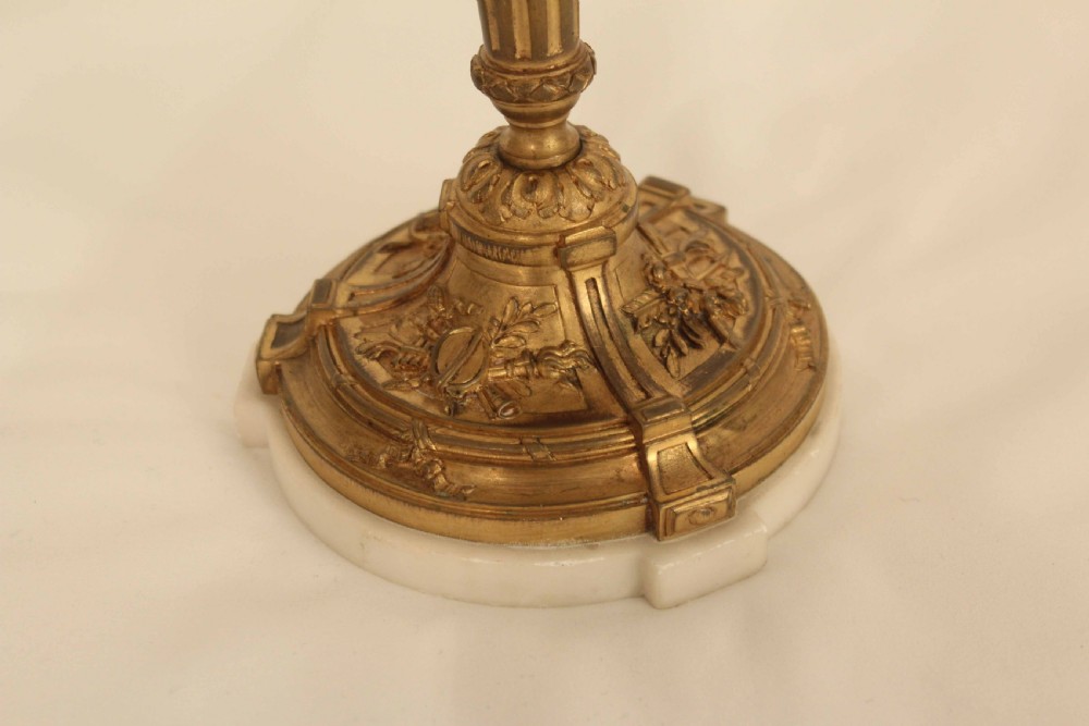 A Pair Of Late 19th Century Gilt Ormolu Three Branched Candelabra. View VII