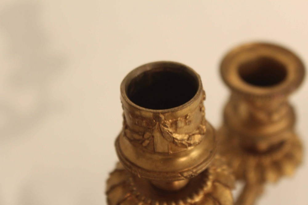 A Pair Of Late 19th Century Gilt Ormolu Three Branched Candelabra. View IX