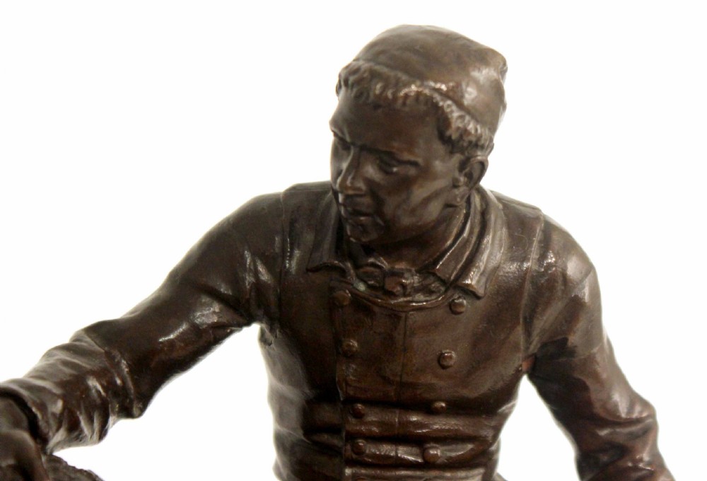 Isidore Jules Bonheur (1827-1901) Late 19th C. French Bronze of Farmer on Horseback View III