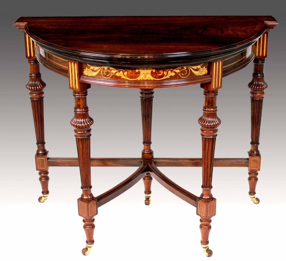A Late Victorian Rosewood Inlaid Card Table