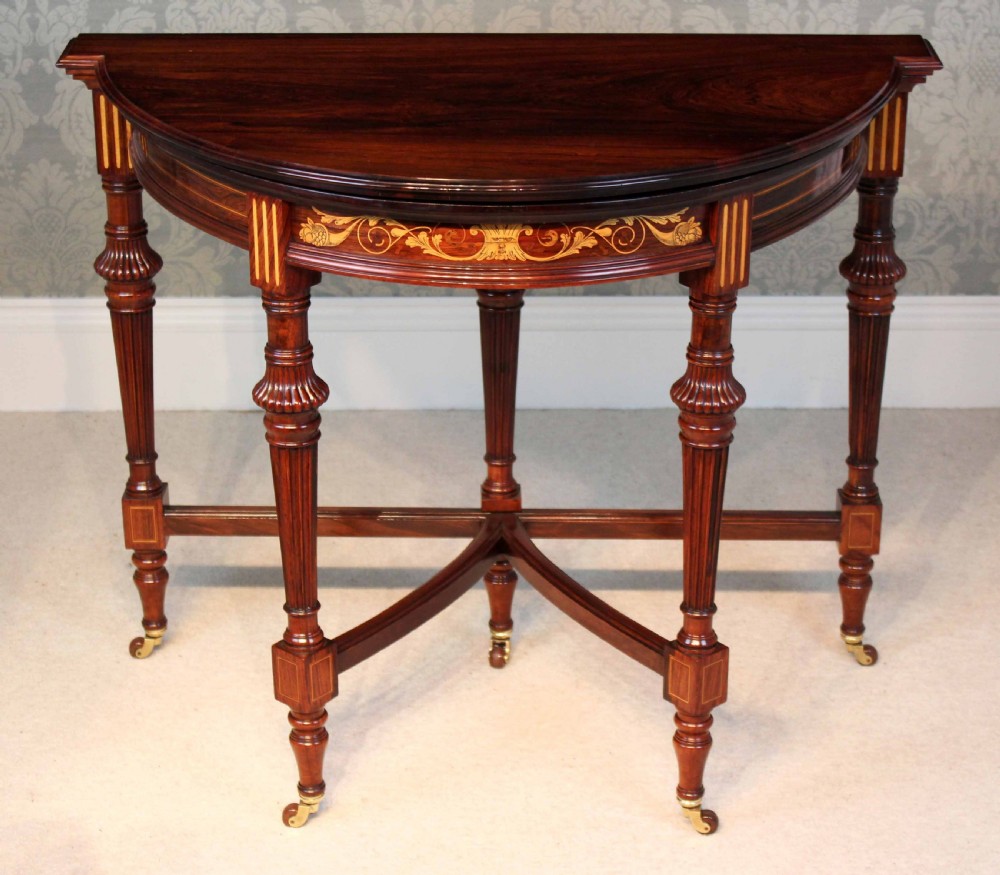 A Late Victorian Rosewood Inlaid Card Table View II