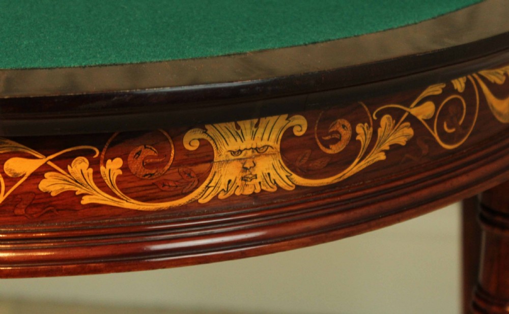 A Late Victorian Rosewood Inlaid Card Table View VII