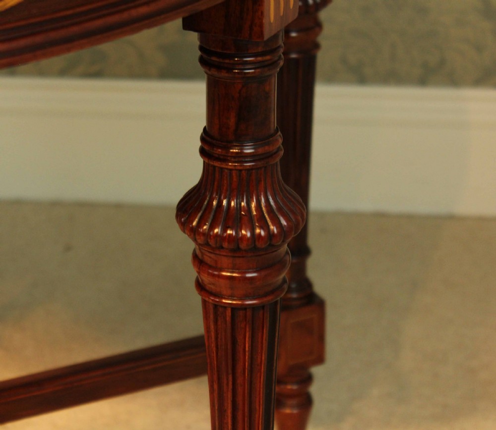 A Late Victorian Rosewood Inlaid Card Table View VIII