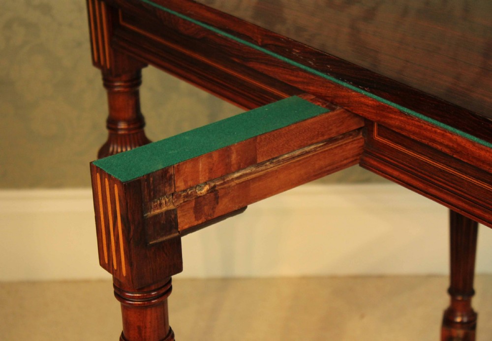 A Late Victorian Rosewood Inlaid Card Table View XI