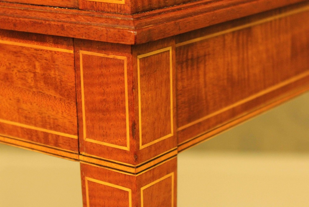 A Quality Late Victorian Mahogany Inlaid Cylinder Desk Circa 1890 View IX