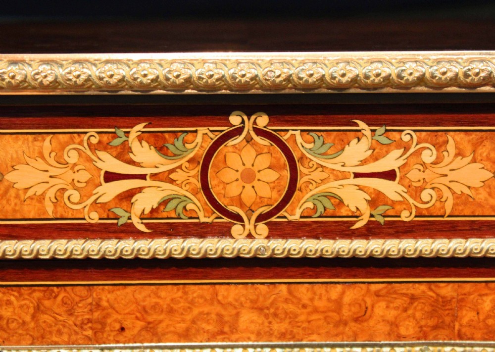 The Fine Quality Victorian Inlaid Burr-Walnut and Ormolu Mounted Pier Cabinet. View III