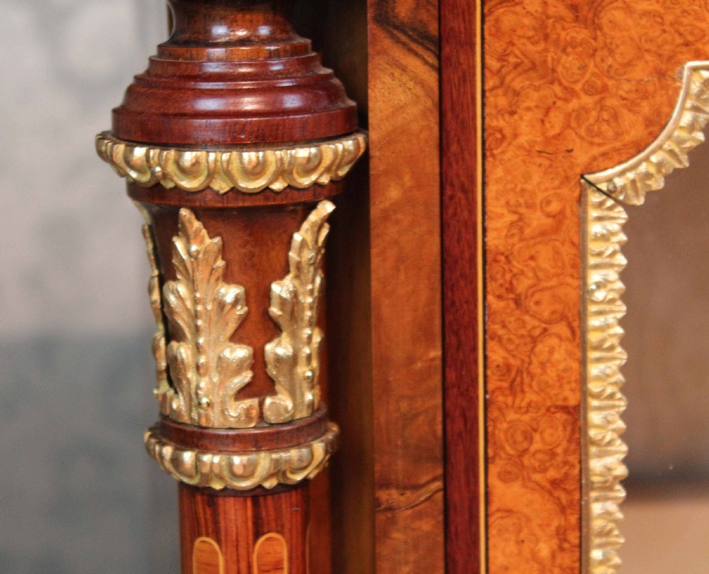The Fine Quality Victorian Inlaid Burr-Walnut and Ormolu Mounted Pier Cabinet. View IV