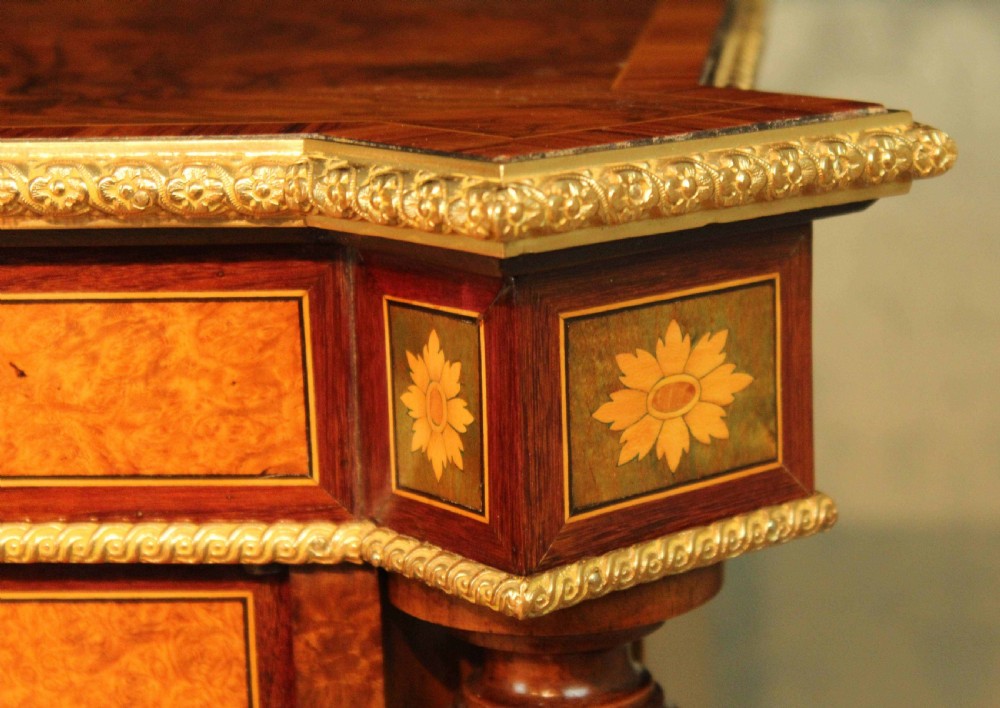 The Fine Quality Victorian Inlaid Burr-Walnut and Ormolu Mounted Pier Cabinet. View IX