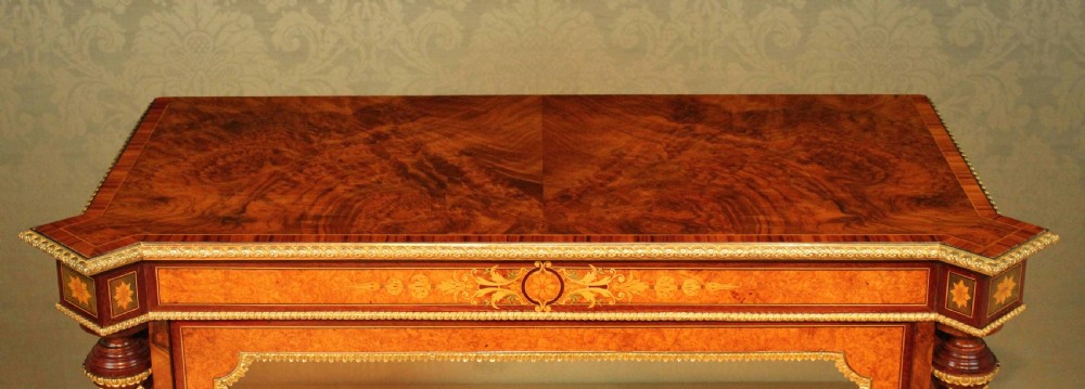 The Fine Quality Victorian Inlaid Burr-Walnut and Ormolu Mounted Pier Cabinet. View X